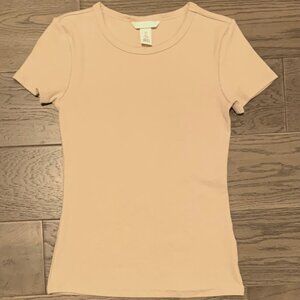 ribbed cream H&M top
